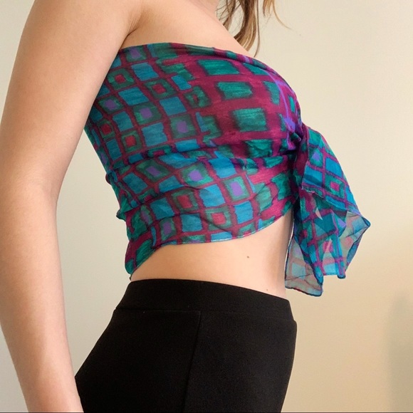 2x HP🎉🎉 Vintage Blue and Purple Scarf - Picture 4 of 5